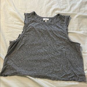 bp Gray Ribbed Cropped Muscle Tank